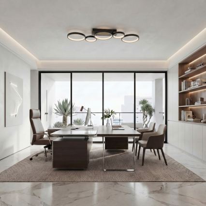 Brilagi - Plafoniera LED dimmerabile RINGO LED/34W/230V 3000-6000K 28x84 cm nera + telecomando