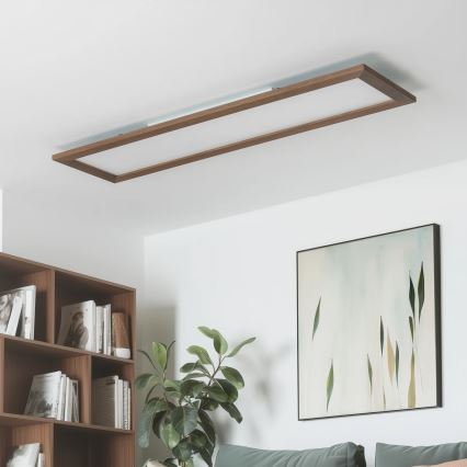 Brilagi - Lampada da soffitto dimmerabile a LED SLIMFRAME WOOD LED/58W/230V 124x34 cm 3000-6000K marrone scuro + telecomando