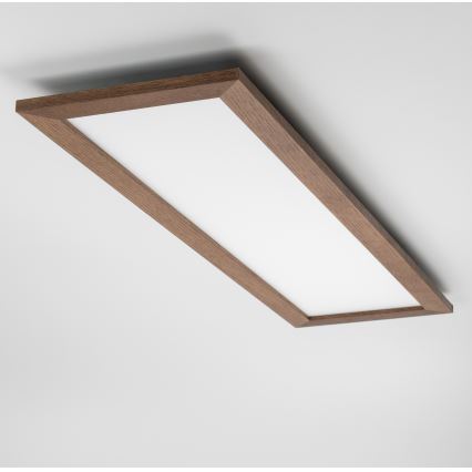 Brilagi - Lampada da soffitto dimmerabile a LED SLIMFRAME WOOD LED/58W/230V 124x34 cm 3000-6000K marrone scuro + telecomando