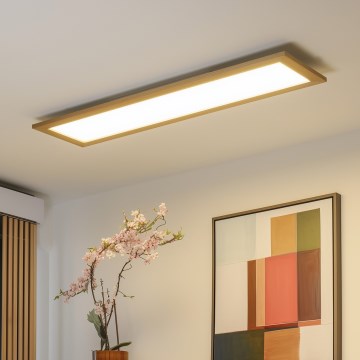 Brilagi - Plafoniera dimmerabile a LED SLIMFRAME WOOD LED/58W/230V 124x34 cm 3000-6000K marrone + telecomando