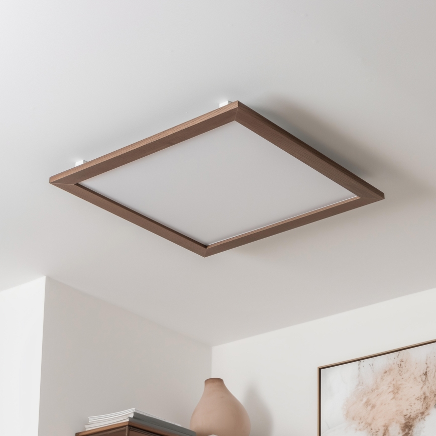 Brilagi - Plafoniera LED dimmerabile SLIMFRAME WOOD LED/58W/230V 64x64 cm 3000-6000K marrone scuro + telecomando