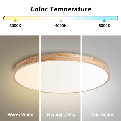 Brilagi - Plafoniera LED dimmerabile WOODLINE LED/100W/230V 3000-6000K in rovere, Ø 80 cm + telecomando