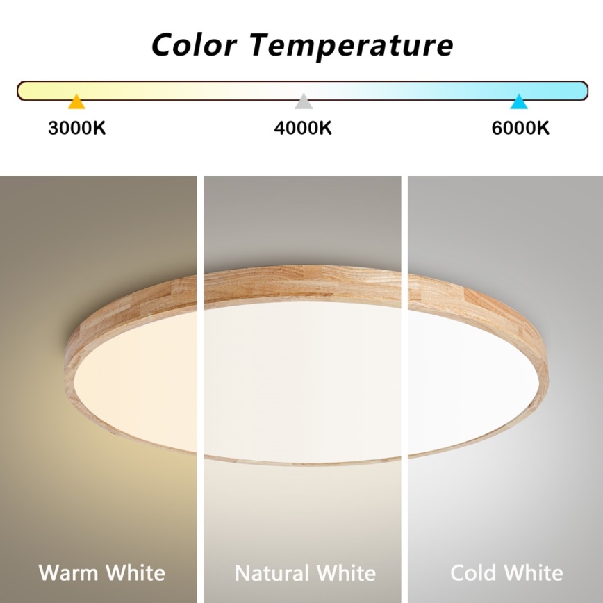 Brilagi - Plafoniera LED dimmerabile WOODLINE LED/100W/230V 3000-6000K in rovere, Ø 80 cm + telecomando