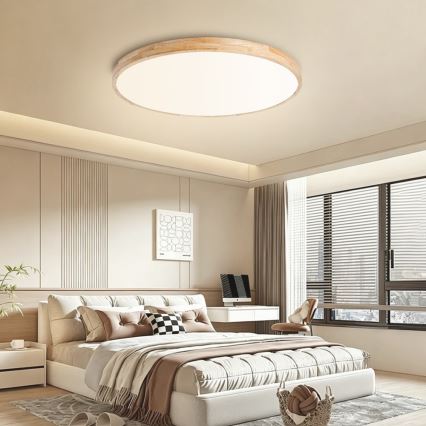 Brilagi - Plafoniera LED dimmerabile WOODLINE LED/100W/230V 3000-6000K in rovere, Ø 80 cm + telecomando