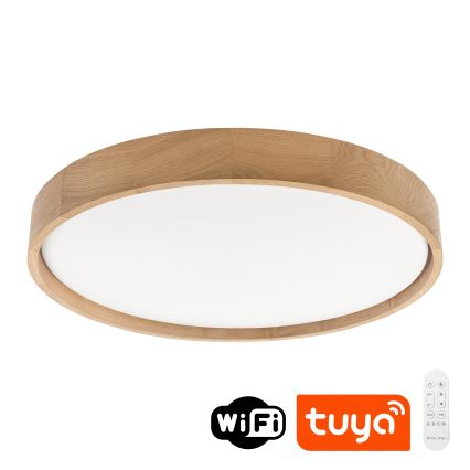 Brilagi - Plafoniera dimmerabile a LED MANAROLA SMART LED/36W/230V 3000-6000K Wi-Fi Tuya Beacon Ø 51 cm rovere + telecomando
