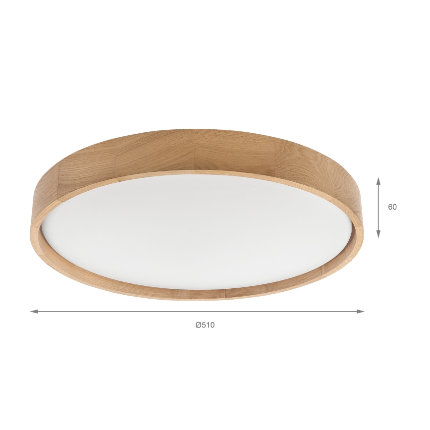 Brilagi - Plafoniera dimmerabile a LED MANAROLA SMART LED/36W/230V 3000-6000K Wi-Fi Tuya Beacon Ø 51 cm rovere + telecomando