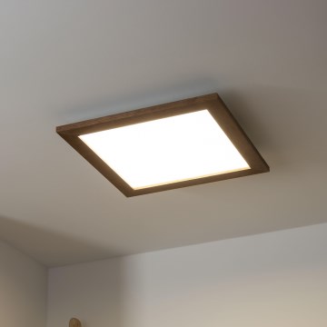 Brilagi - Plafoniera dimmerabile LED SLIMFRAME WOOD LED/36W/230V 49,5x49,5 cm 3000-6000K marrone scuro + telecomando