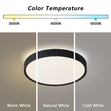 Brilagi - Plafoniera LED dimmerabile ORINO LED/54W/230V 3000-6000K nera Ø 43 cm + telecomando