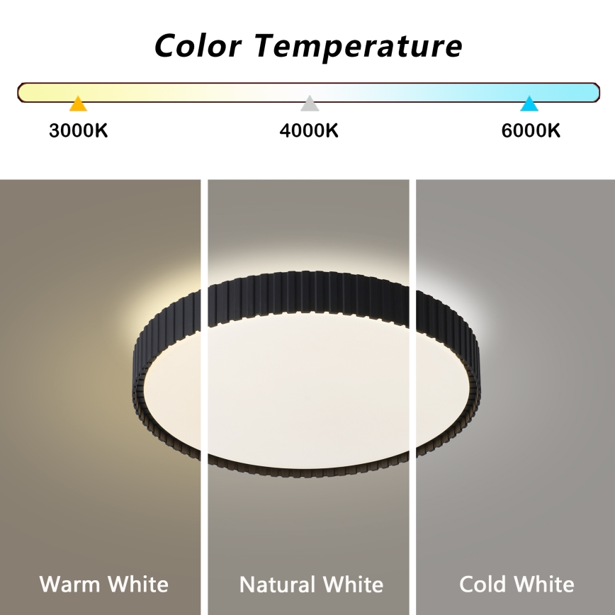 Brilagi - Plafoniera LED dimmerabile ORINO LED/54W/230V 3000-6000K nera Ø 43 cm + telecomando