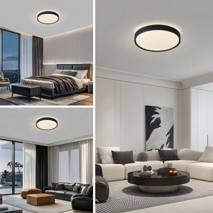 Brilagi - Plafoniera LED dimmerabile ORINO LED/54W/230V 3000-6000K nera Ø 43 cm + telecomando