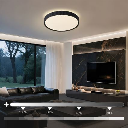 Brilagi - Plafoniera LED dimmerabile ORINO LED/54W/230V 3000-6000K nera Ø 43 cm + telecomando