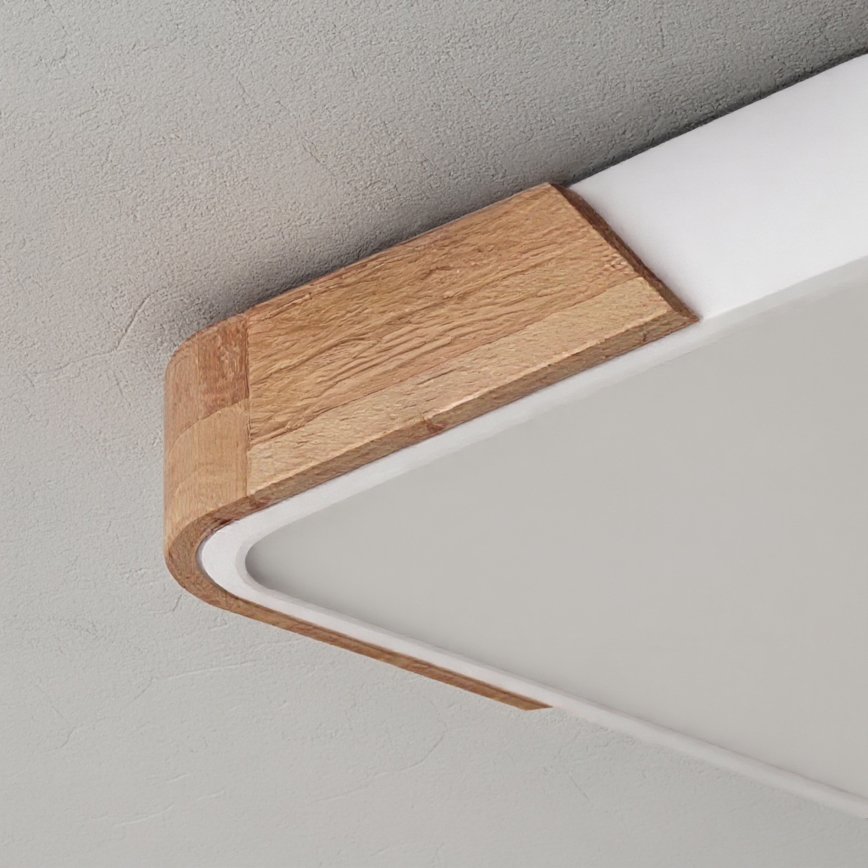 Brilagi - Plafoniera LED dimmerabile PILANA LED/60W/230V 3000-6500K rovere/bianco 56x56 cm + telecomando