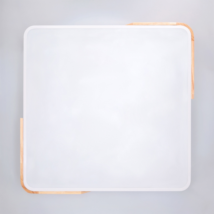 Brilagi - Plafoniera LED dimmerabile PILANA LED/60W/230V 3000-6500K rovere/bianco 56x56 cm + telecomando