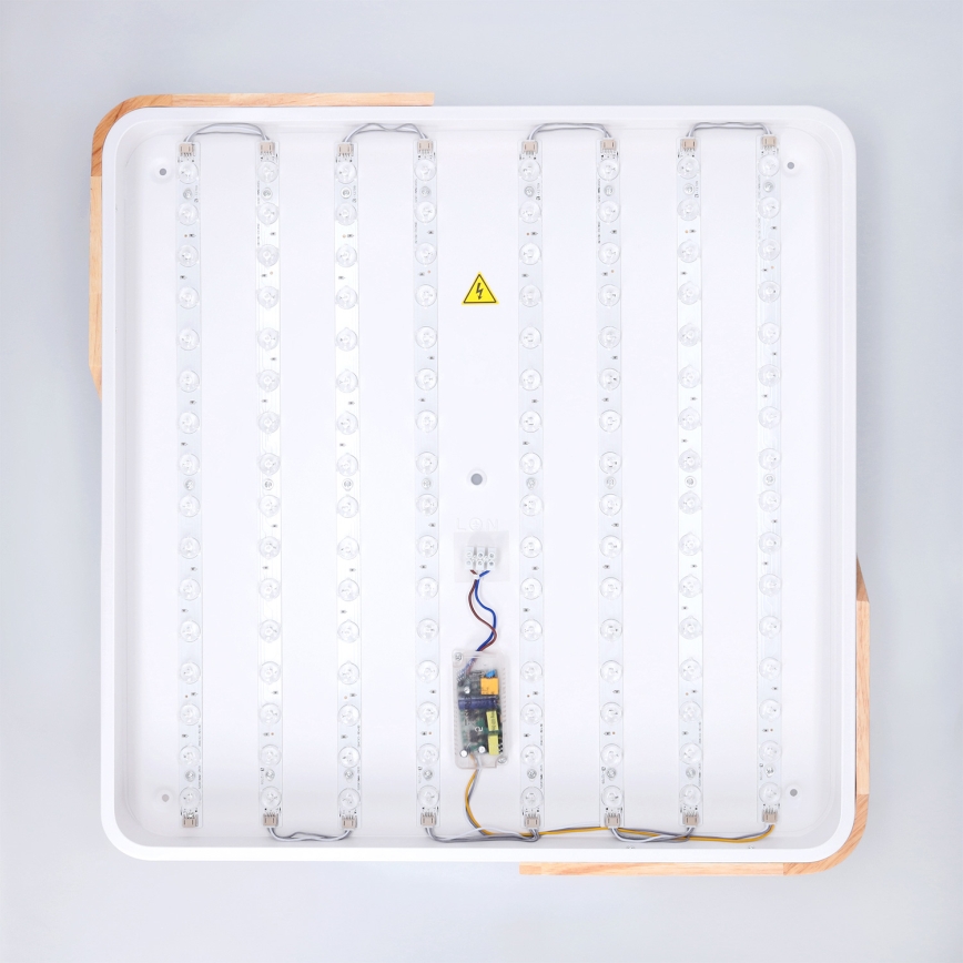 Brilagi - Plafoniera LED dimmerabile PILANA LED/60W/230V 3000-6500K rovere/bianco 56x56 cm + telecomando
