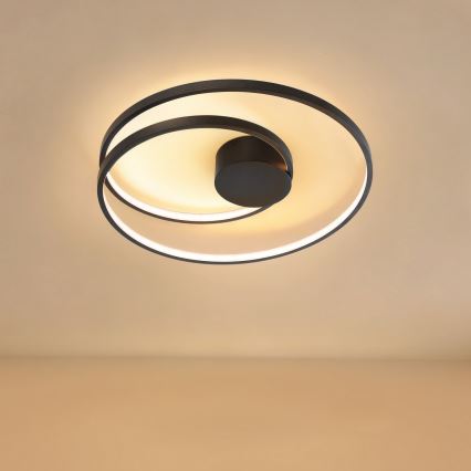 Brilagi - Plafoniera LED dimmerabile TWISTER LED/48W/230V 3000-6000K Ø 50 cm nero + telecomando