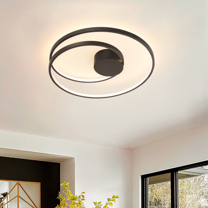 Brilagi - Plafoniera LED dimmerabile TWISTER LED/48W/230V 3000-6000K Ø 50 cm nero + telecomando