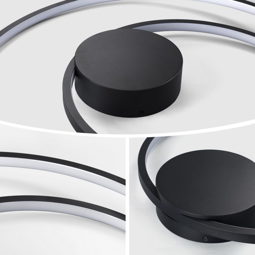 Brilagi - Plafoniera LED dimmerabile TWISTER LED/48W/230V 3000-6000K Ø 50 cm nero + telecomando