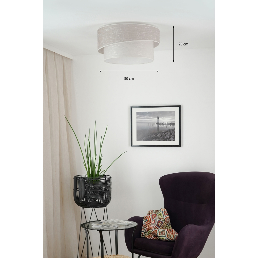 Brilagi - Plafoniera DOVER SHINE 1xE27/15W/230V diametro 50 cm grigio/color crema