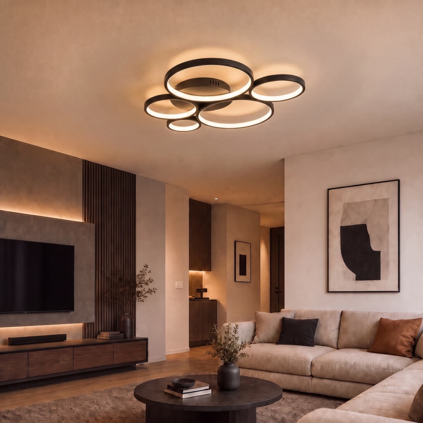 BRILAGI - Plafoniera ECHO LED/60W/230V 4000K 50x57 cm nera