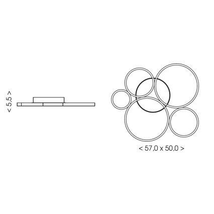 Brilagi - Plafoniera ECHO LED/60W/230V 4000K 50x57 cm nera