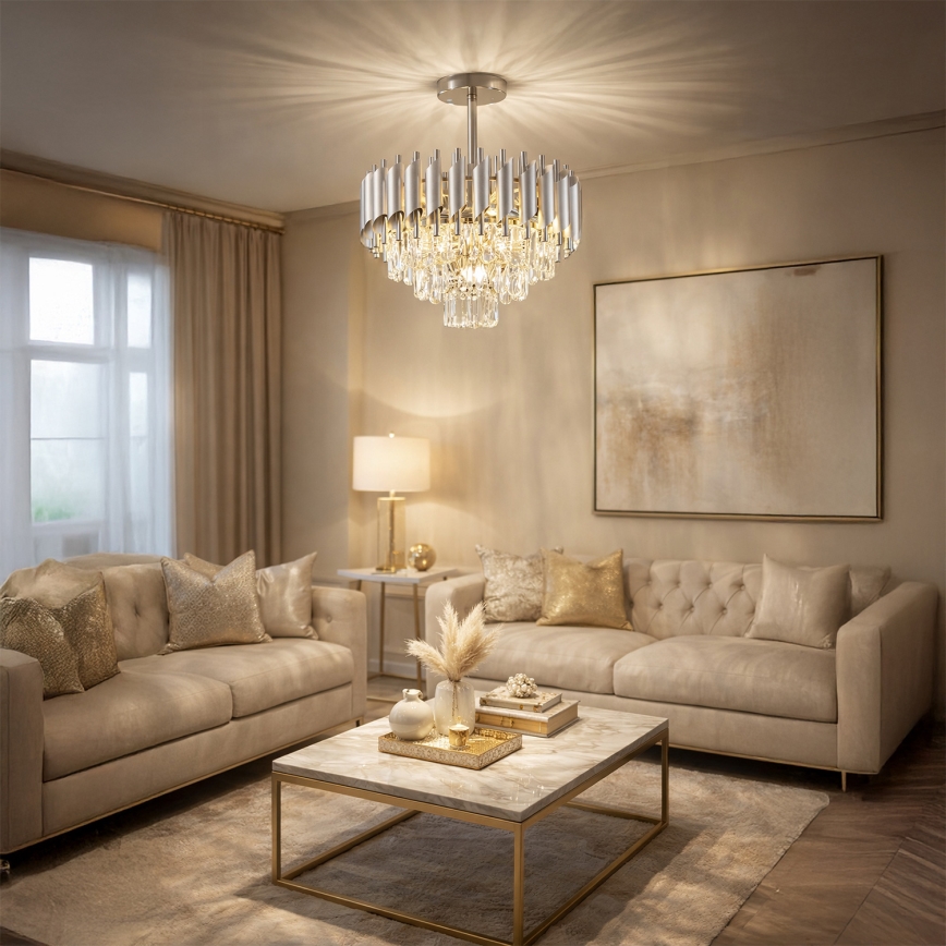 Brilagi - Plafoniera ECLIPSE 5xE14/10W/230V Ø 38 cm, argento