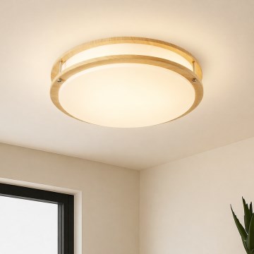 Brilagi - Plafoniera ELARO 4xE27/40W/230V Ø 41 cm finitura effetto legno