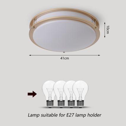 Brilagi - Plafoniera ELARO 4xE27/40W/230V Ø 41 cm oro