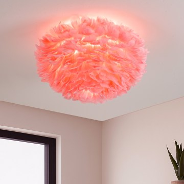 Brilagi - Plafoniera FEATHER 3xE27/40W/230V Ø 50 cm rosa