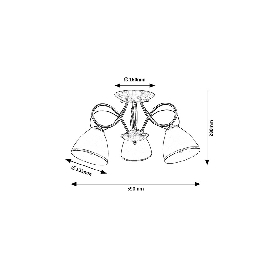Brilagi - Plafoniera FRED 3xE27/60W/230V Ø 59 cm bronzo