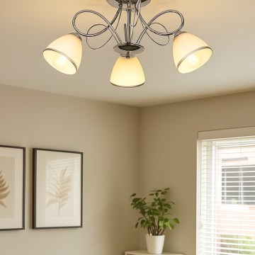 Brilagi - Plafoniera FRED 3xE27/60W/230V Ø 59 cm cromo lucido