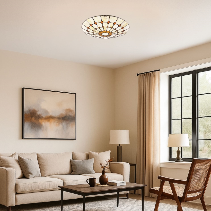 Brilagi - Plafoniera in stile Tiffany con vetri colorati DORAN 2xE27/60W/230V