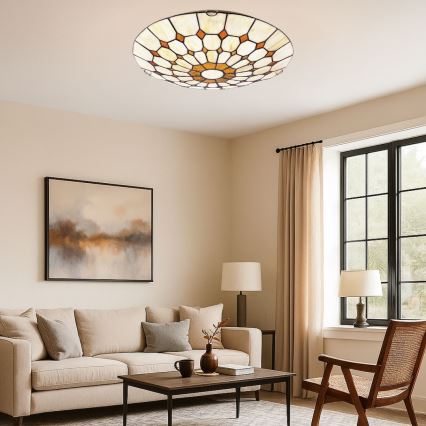 Brilagi - Plafoniera in stile Tiffany con vetri colorati DORAN 2xE27/60W/230V