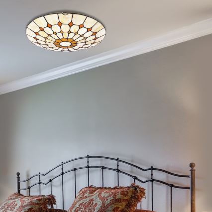 Brilagi - Plafoniera in stile Tiffany con vetri colorati DORAN 2xE27/60W/230V