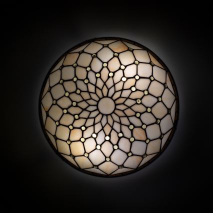 Brilagi - Plafoniera in stile Tiffany in vetro colorato IVORY 2xE27/60W/230V Ø 40 cm