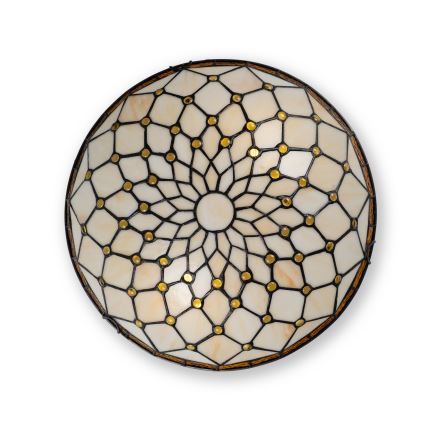 Brilagi - Plafoniera in stile Tiffany in vetro colorato IVORY 2xE27/60W/230V Ø 40 cm