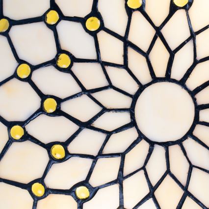 Brilagi - Plafoniera in stile Tiffany in vetro colorato IVORY 2xE27/60W/230V Ø 40 cm