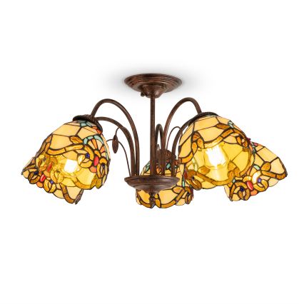 Brilagi - plafoniera in stile Tiffany in vetro colorato MIRABELLA 5xE27/60W/230V Ø 60 cm
