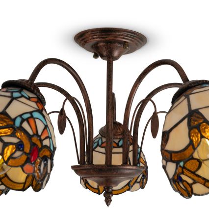 Brilagi - plafoniera in stile Tiffany in vetro colorato MIRABELLA 5xE27/60W/230V Ø 60 cm