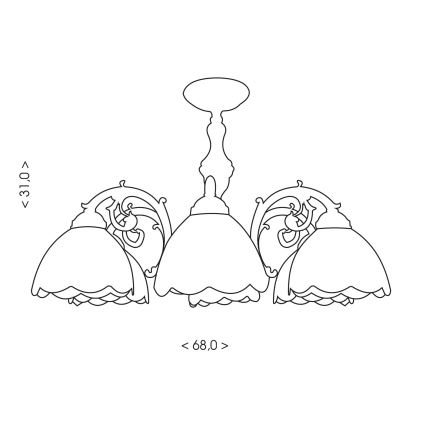 Brilagi - Plafoniera in vetro Tiffany MIRABELLA, 8xE27/60W/230V, Ø 68 cm