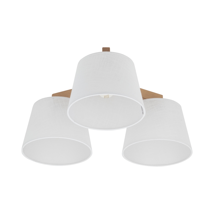 Brilagi - Plafoniera LATTE SABIA 3xE27/15W/230V pino/bianco