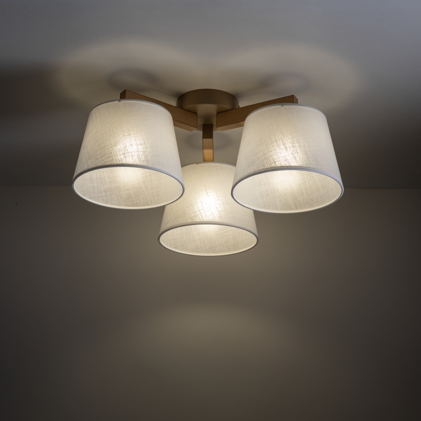Brilagi - Plafoniera LATTE SABIA 3xE27/60W/230V pino/bianco
