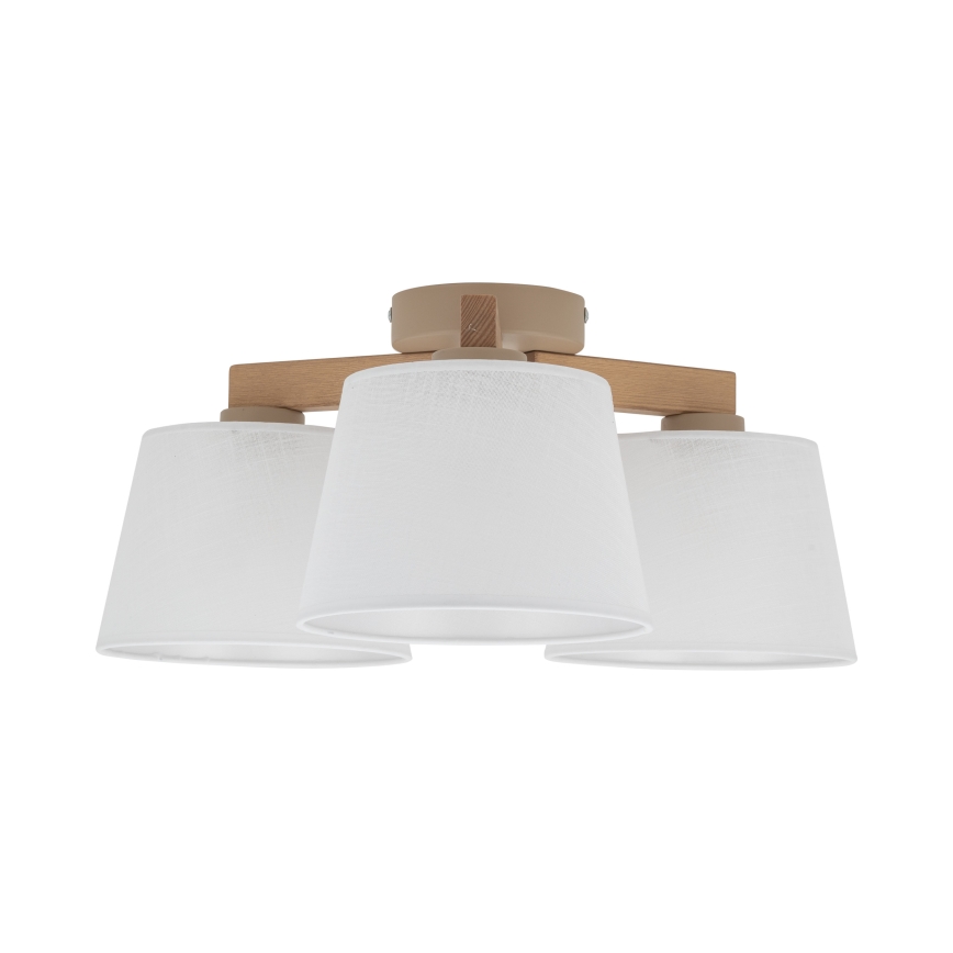 Brilagi - Plafoniera LATTE SABIA 3xE27/60W/230V pino/bianco