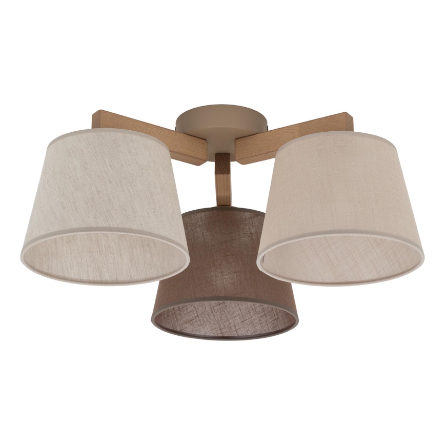 Brilagi - Plafoniera LATTE SABIA 3xE27/60W/230V pino/misto