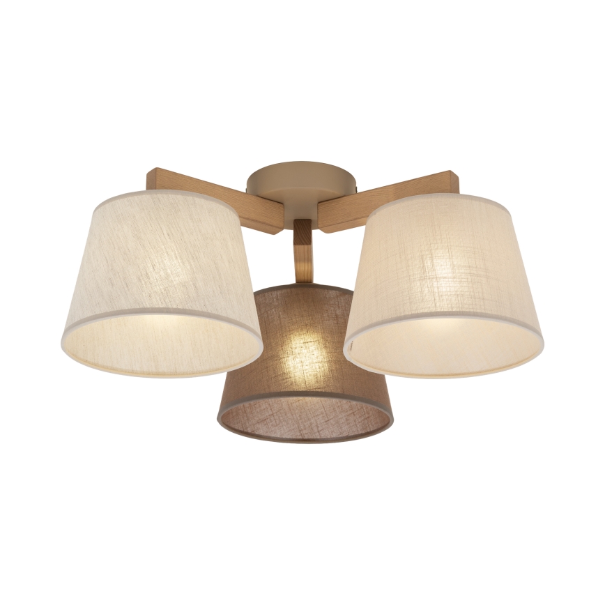 Brilagi - Plafoniera LATTE SABIA 3xE27/60W/230V pino/misto