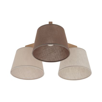 Brilagi - Plafoniera LATTE SABIA 3xE27/60W/230V pino/misto