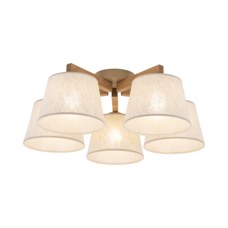 Brilagi - Plafoniera LATTE SABIA 5xE27/60W/230V pino/crema