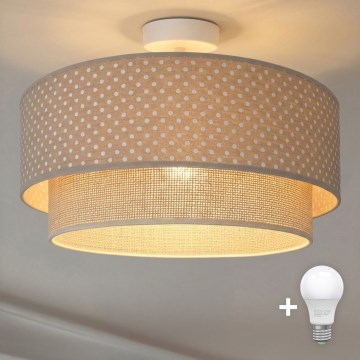 Brilagi - Plafoniera LED a montaggio superficiale BOHO BOBO 1xE27/10W/230V Ø 40 cm a pois beige/crema