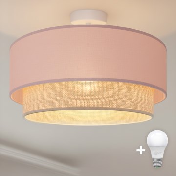 Brilagi - plafoniera LED a montaggio superficiale BOHO BOBO 1xE27/10W/230V Ø 40 cm rosa/crema