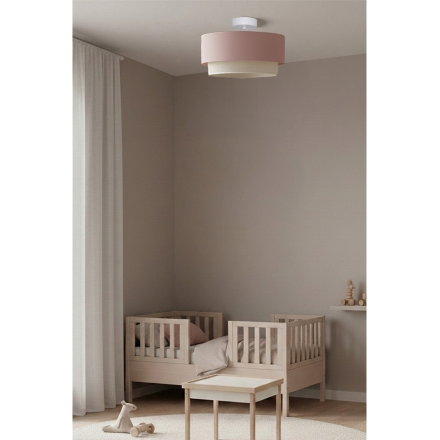 Brilagi - plafoniera LED a montaggio superficiale BOHO BOBO 1xE27/60W/230V Ø 40 cm rosa/crema