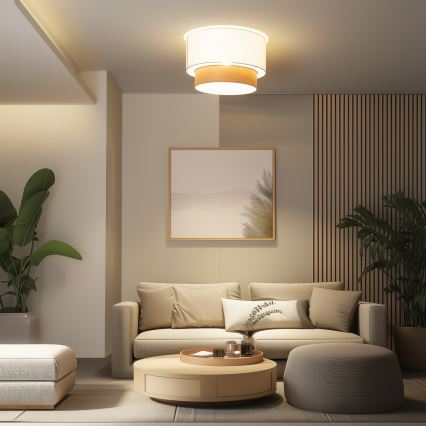 Brilagi - Plafoniera LED a montaggio superficiale CERIA 1xE27/40W/230V Ø 50 cm bianco/beige